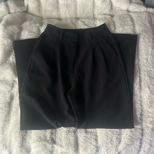 Qinsen Black Wide Leg Trousers